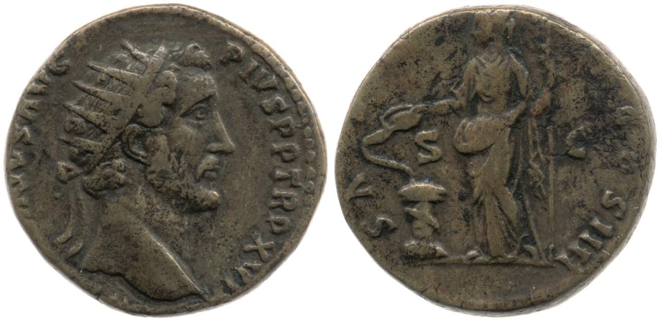 RIC III Antoninus Pius 909A, аверс, bm