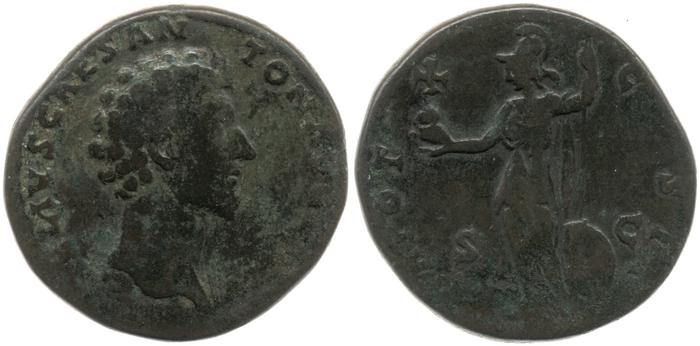 RIC III Antoninus Pius 1325A, реверс, bm