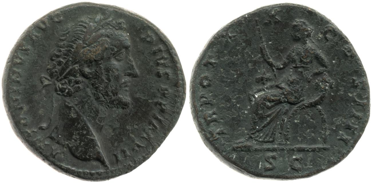 RIC III Antoninus Pius 967, аверс, bm