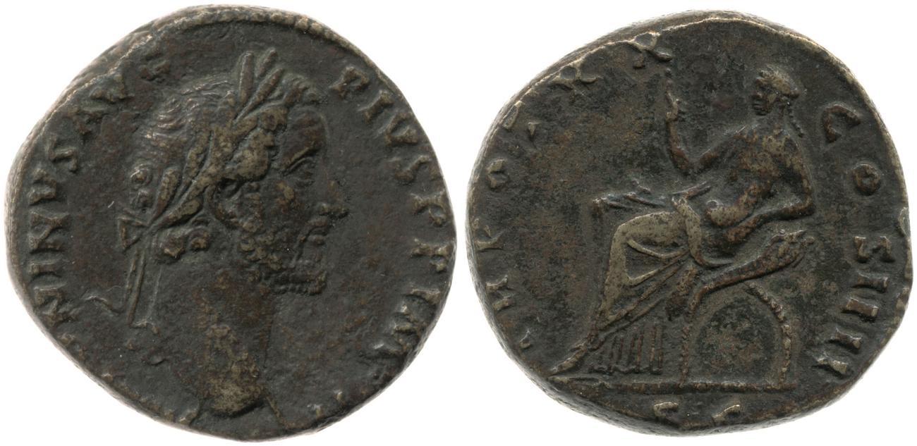RIC III Antoninus Pius 967, аверс, bm