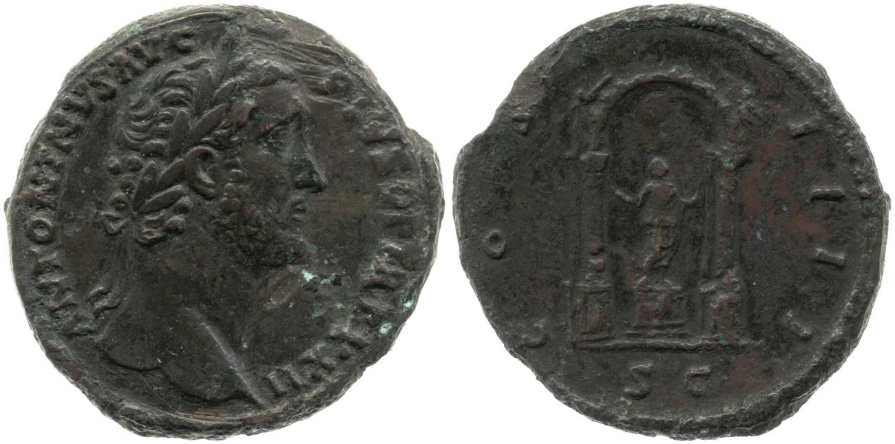 RIC III Antoninus Pius 999, аверс, bm