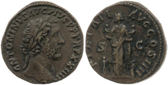 RIC III Antoninus Pius 1045, реверс, bm