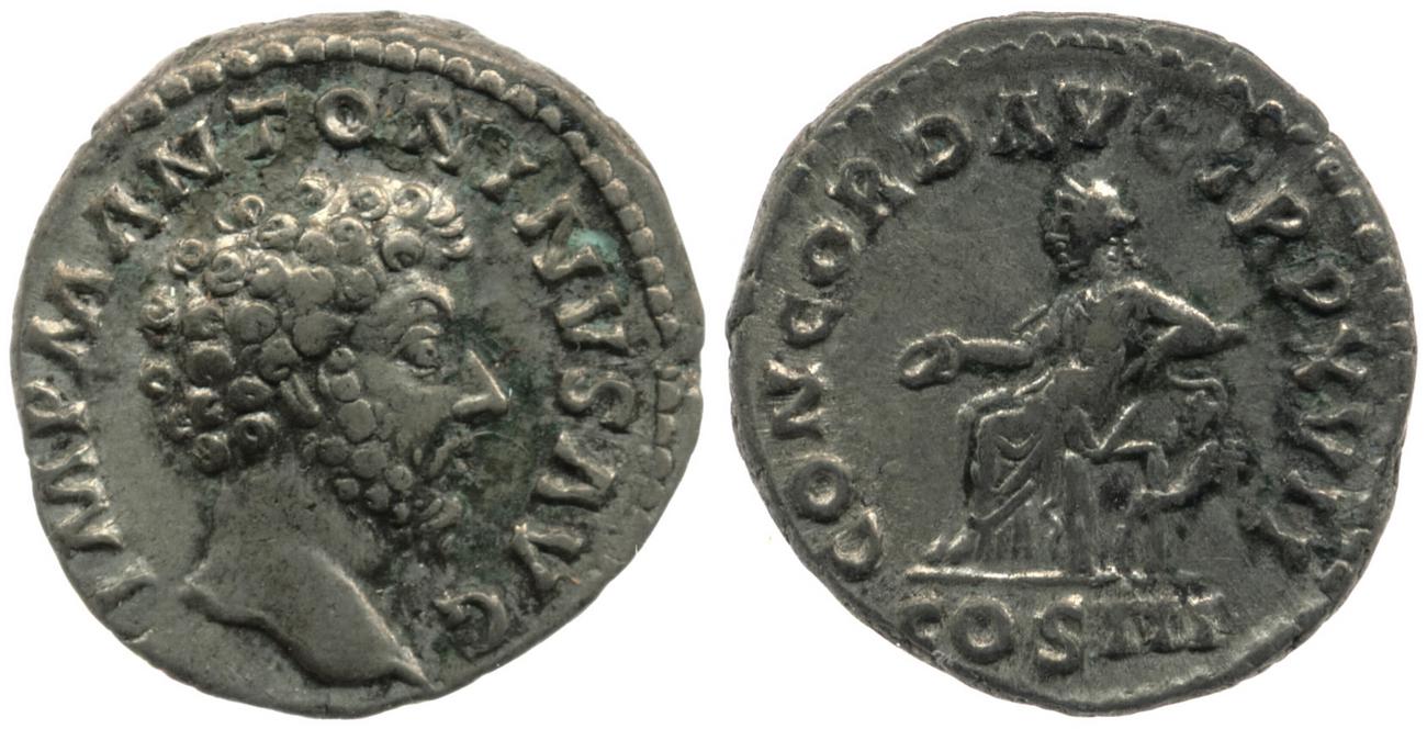 RIC III Marcus Aurelius 59, аверс, bm