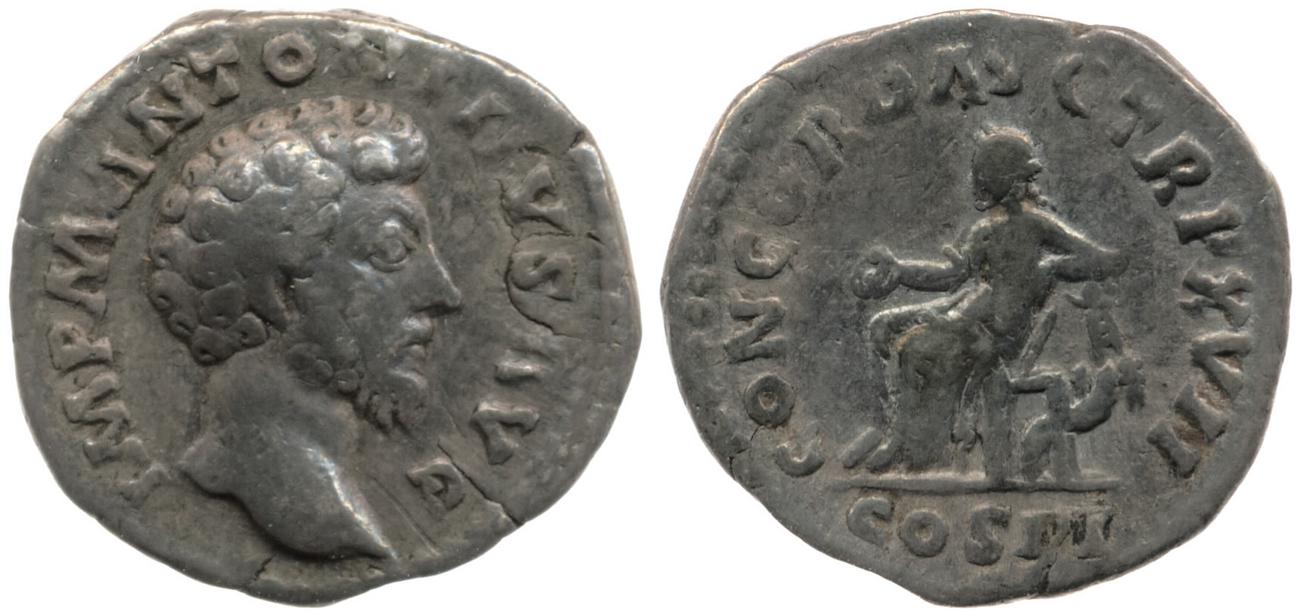RIC III Marcus Aurelius 59, аверс, bm
