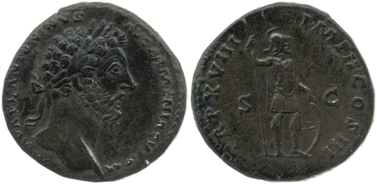 аверс RIC III Marcus Aurelius 861