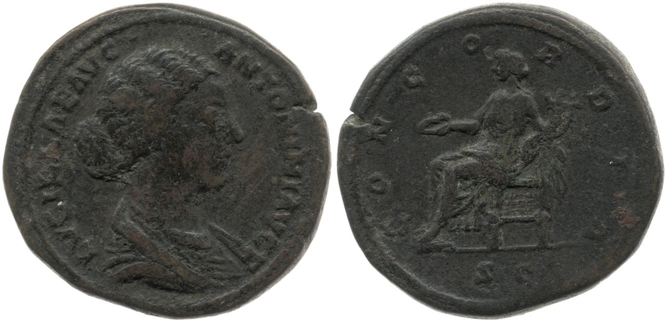 RIC III Marcus Aurelius 1732, аверс, Британский музей