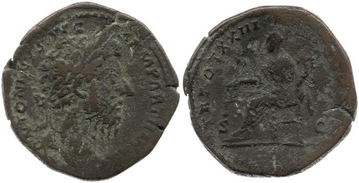 RIC III Marcus Aurelius 969, реверс, bm