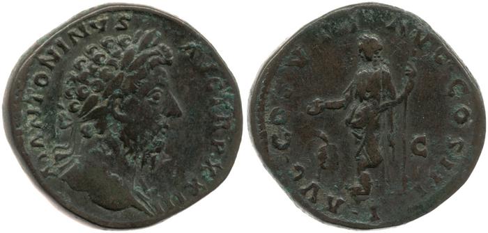 RIC III Marcus Aurelius 964, реверс, bm