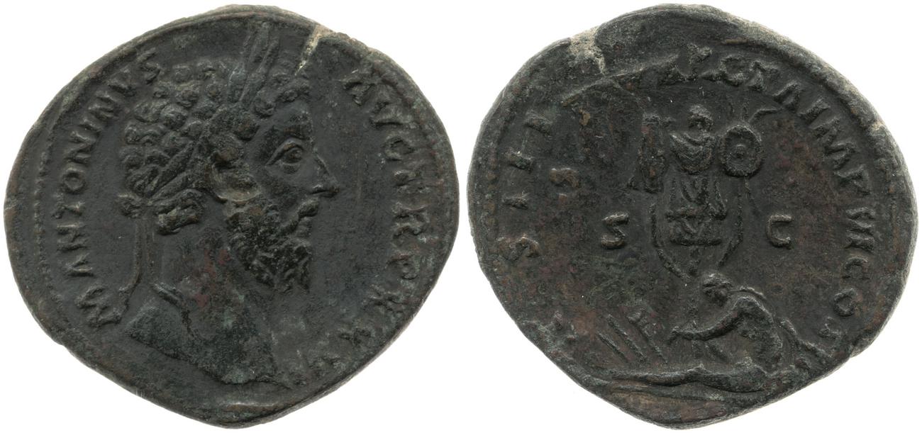 аверс RIC III Marcus Aurelius 1021