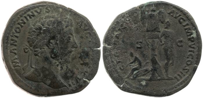 RIC III Marcus Aurelius 1058, реверс, bm