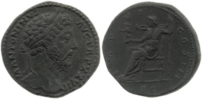 RIC III Marcus Aurelius 1064, реверс, bm