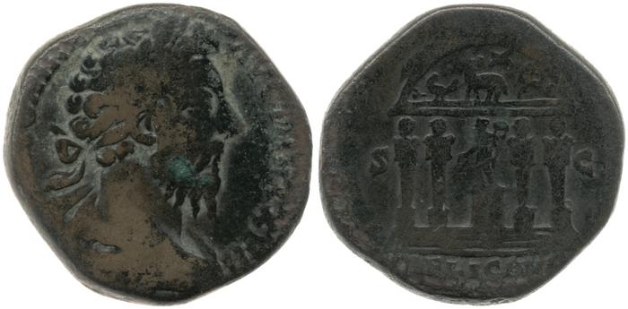 RIC III Marcus Aurelius 1074, реверс, bm