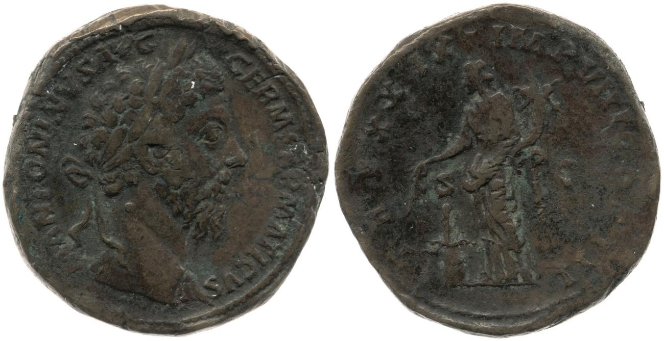 аверс RIC III Marcus Aurelius 1154