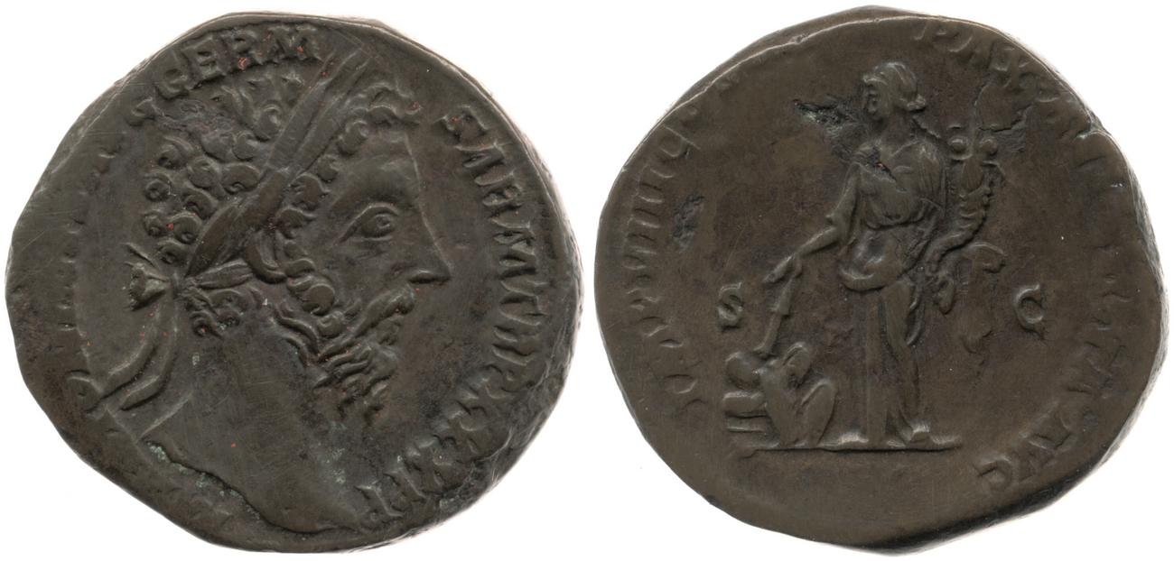 аверс RIC III Marcus Aurelius 1163