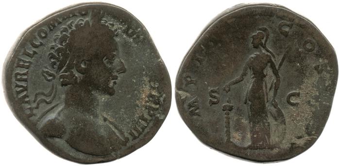 RIC III Marcus Aurelius 1608, реверс, Британский музей