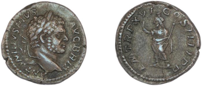 RIC IV Caracalla 208a, реверс, Британский музей