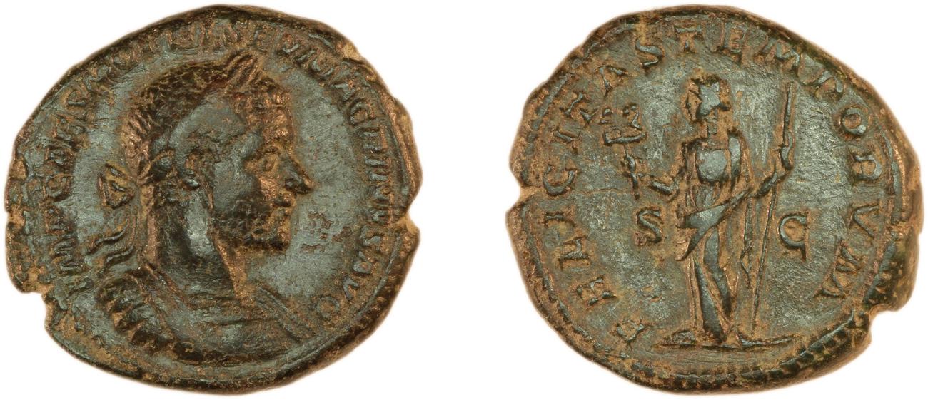 RIC IV Macrinus 178, аверс, Британский музей