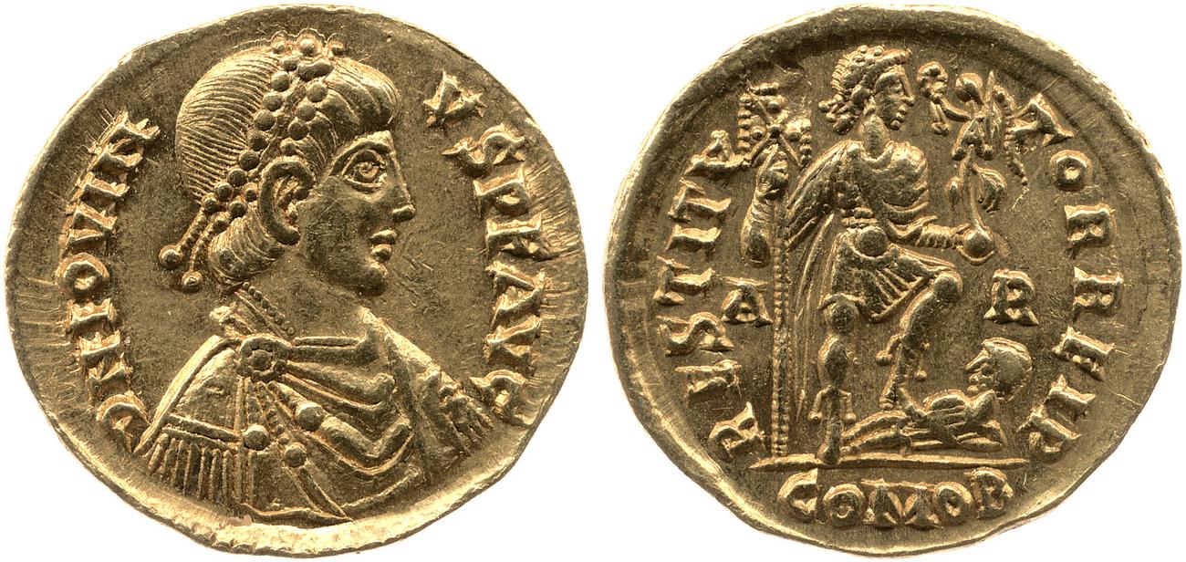 аверс RIC X Jovinus 1708