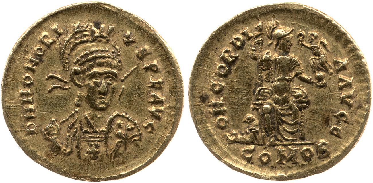 RIC X Arcadius 38, аверс, bm