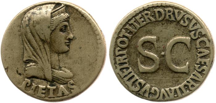 RIC I (second edition) Tiberius 43, реверс, bm