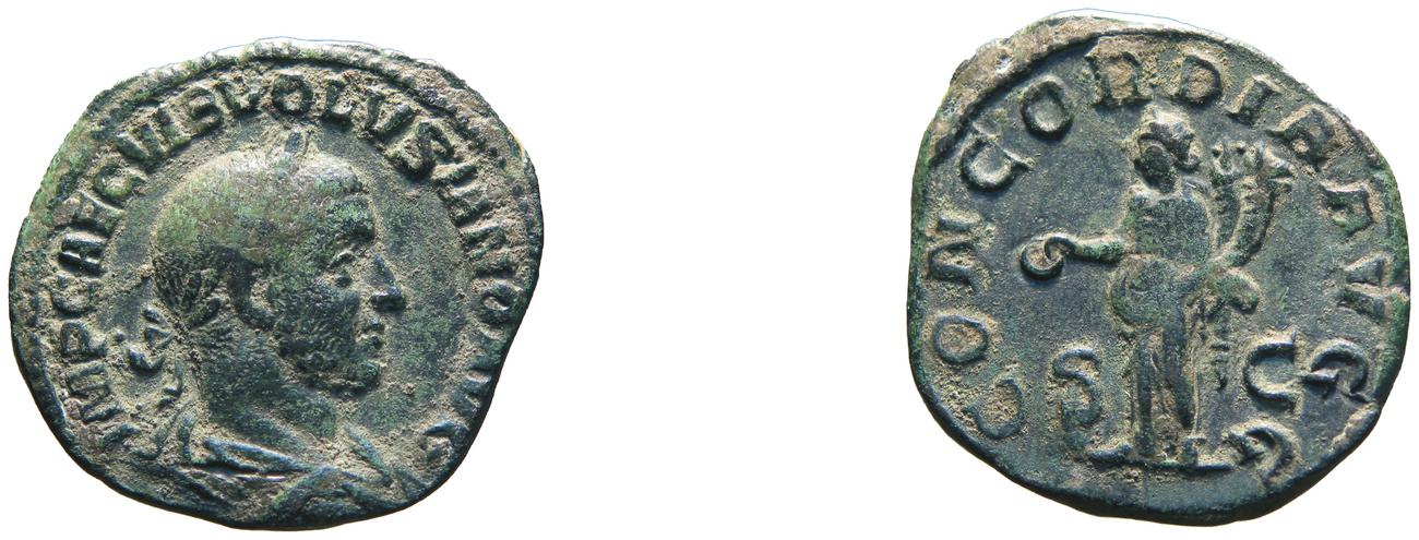 RIC IV Volusian 249A, аверс, bm