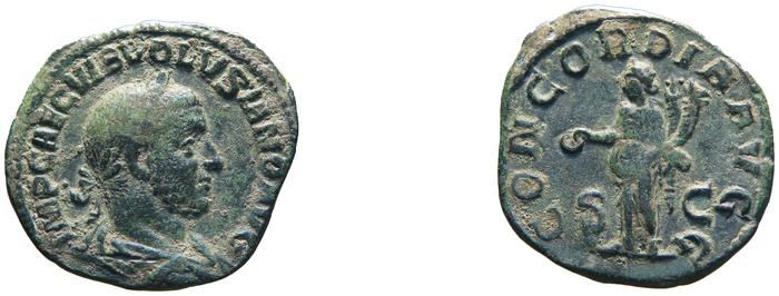 RIC IV Volusian 249A, реверс, bm