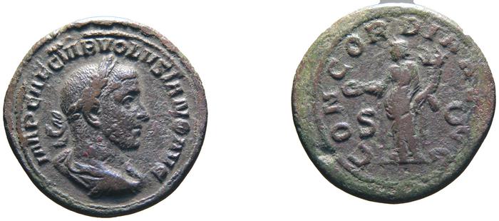 RIC IV Volusian 249A, реверс, bm
