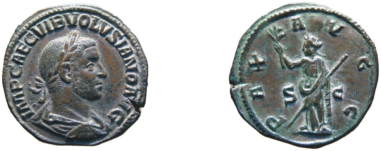 RIC IV Volusian 256A, аверс, bm