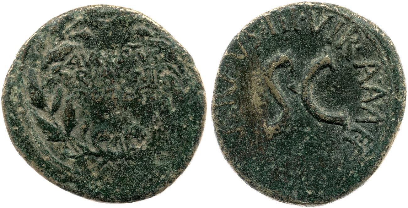 RIC I (second edition) Augustus 388, аверс, bm