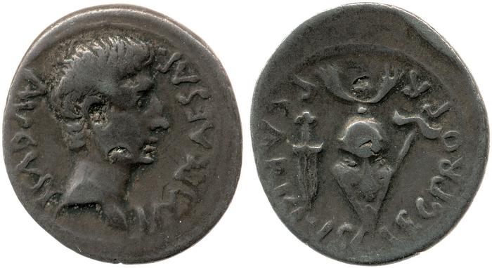 RIC I (second edition) Augustus 7A, реверс, Британский музей