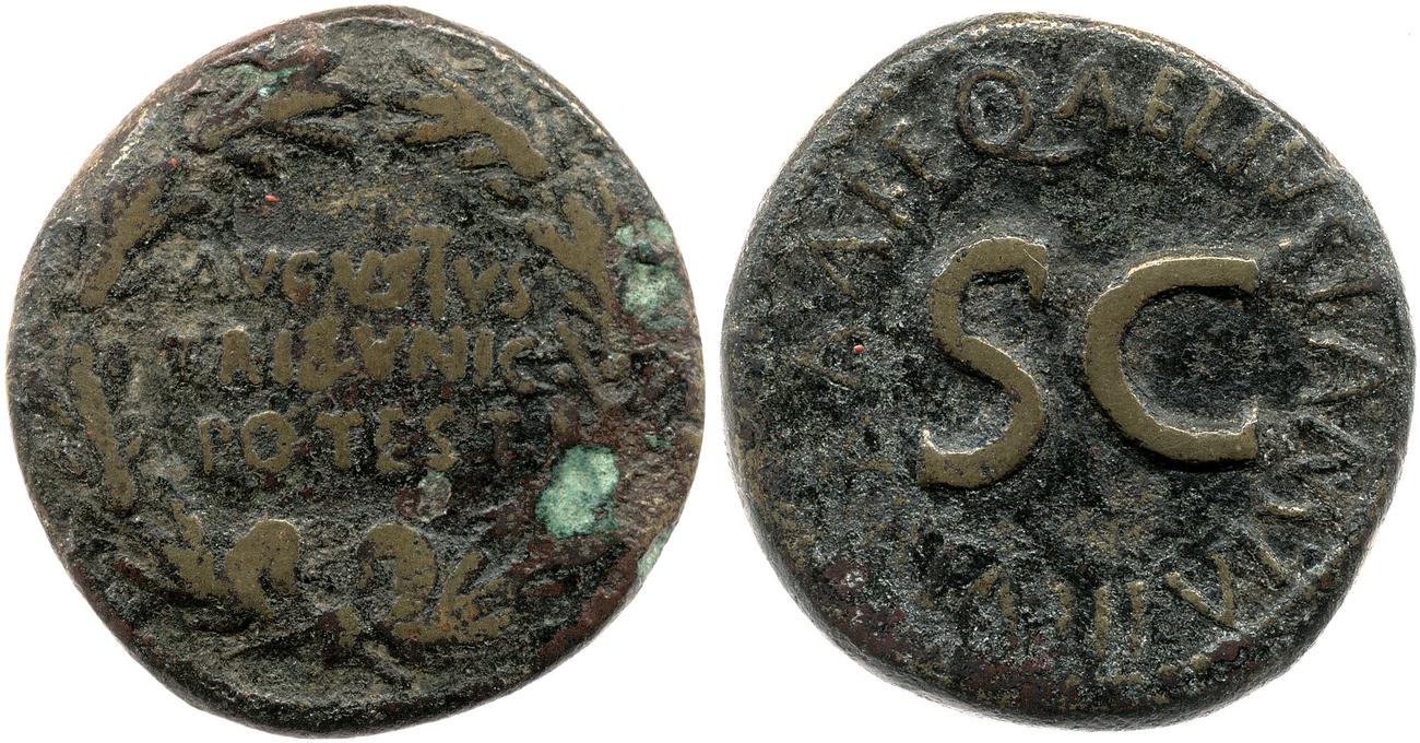 RIC I (second edition) Augustus 324, аверс, bm