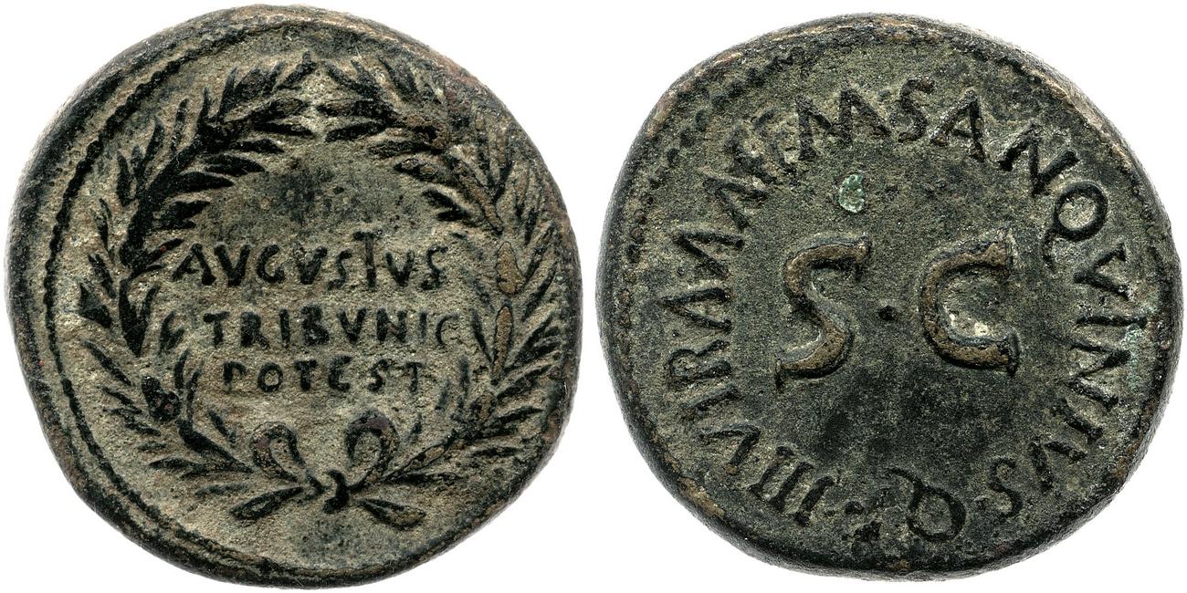 RIC I (second edition) Augustus 342, аверс, bm