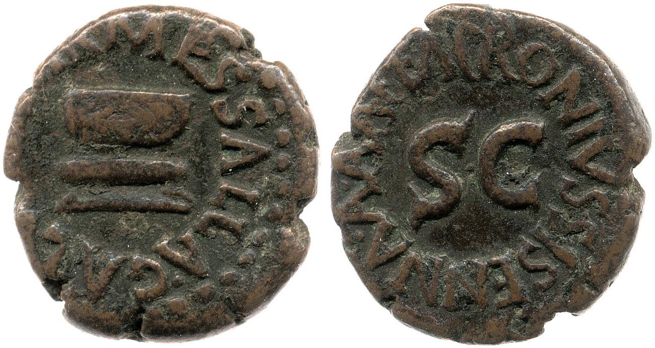 RIC I (second edition) Augustus 455, аверс, bm