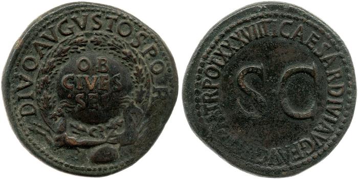 RIC I (second edition) Tiberius 63, реверс, bm