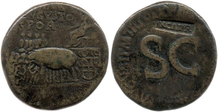 RIC I (second edition) Tiberius 68, реверс, bm