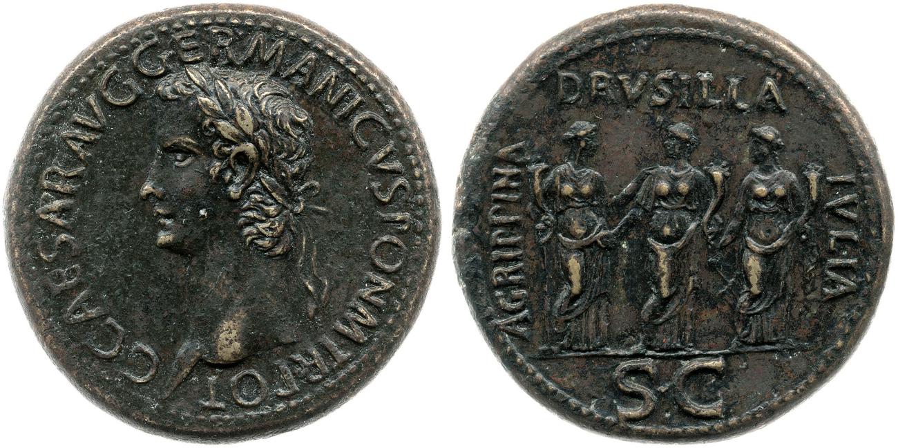 RIC I (second edition) Gaius/Caligula 33, аверс, bm