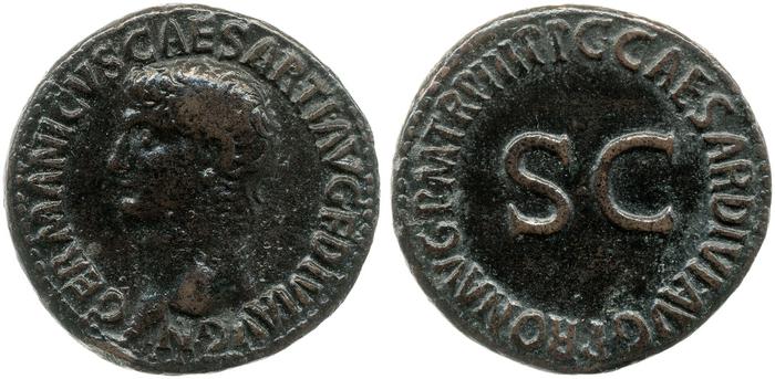 реверс RIC I (second edition) Gaius/Caligula 43