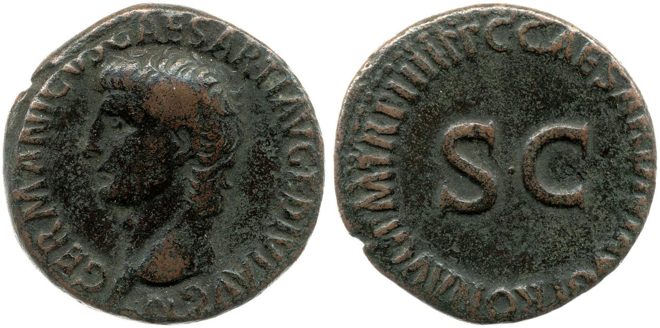 RIC I (second edition) Gaius/Caligula 50, аверс, bm