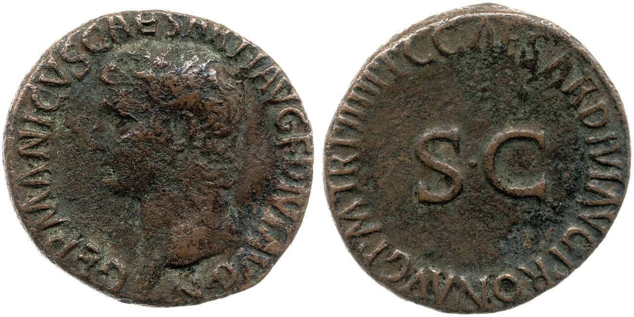 RIC I (second edition) Gaius/Caligula 50, аверс, bm