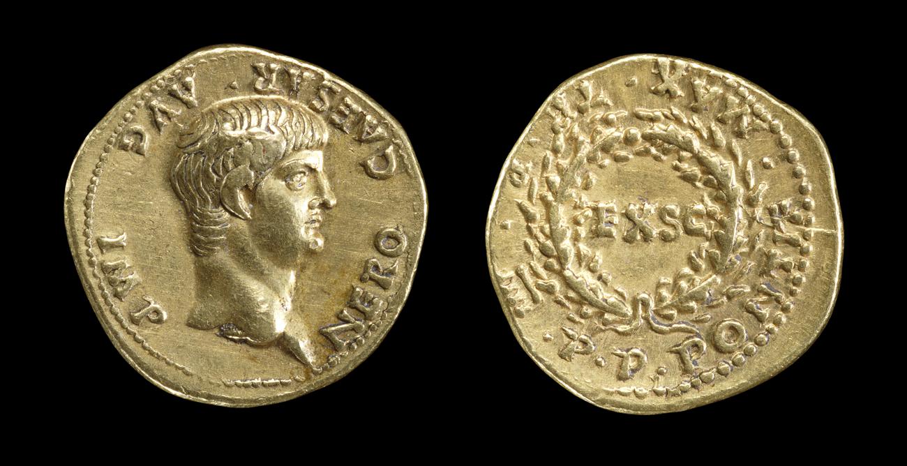 RIC I (second edition) Nero 14, аверс, bm
