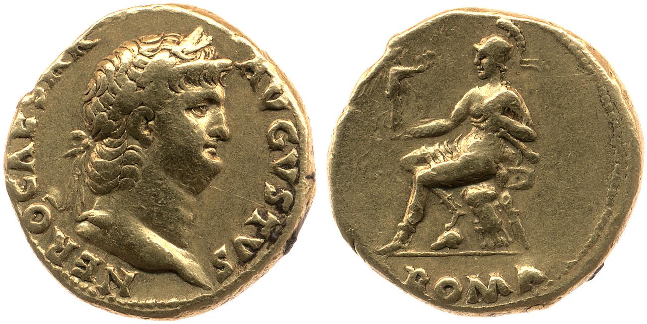 RIC I (second edition) Nero 54, аверс, bm