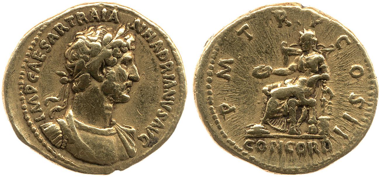 RIC II, Part 3 (second edition) Hadrian 106, аверс, Британский музей