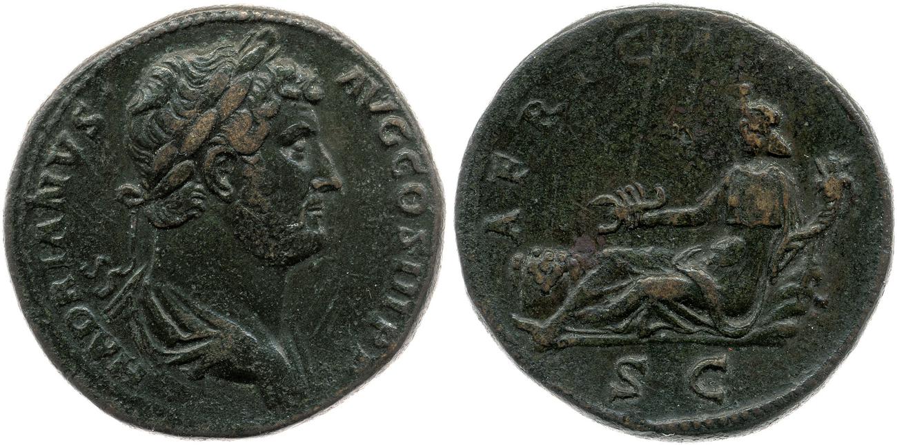 obverse RIC II, Part 3 (second edition) Hadrian 1609