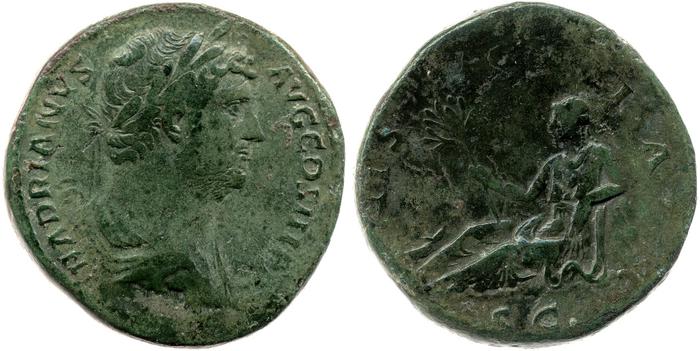 RIC II, Part 3 (second edition) Hadrian 1664, реверс, Британский музей