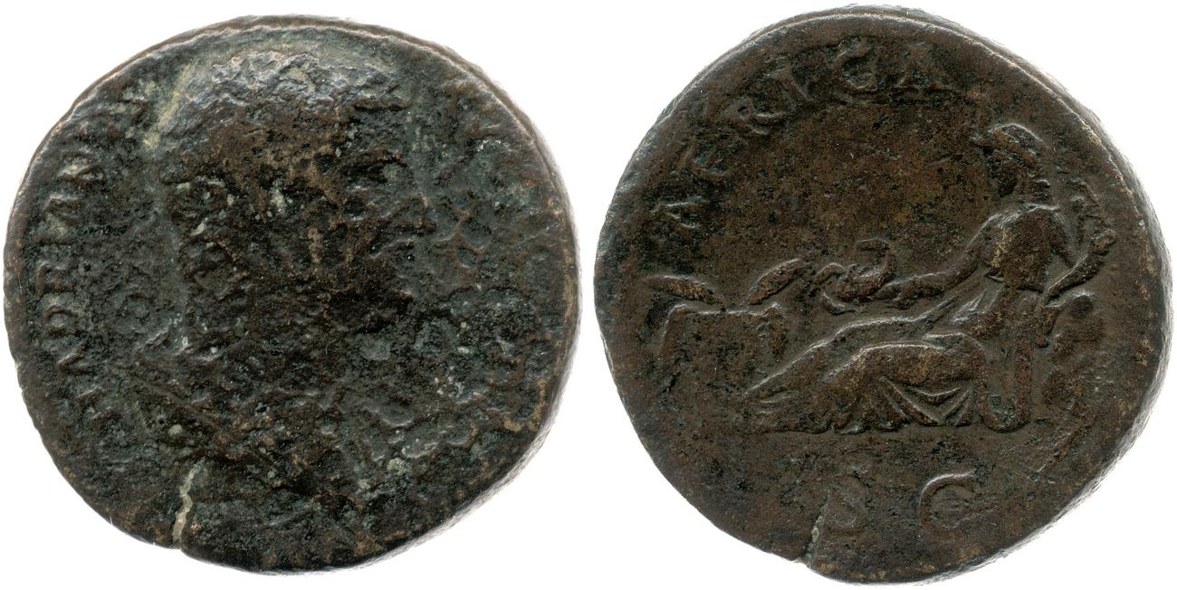 RIC II, Part 3 (second edition) Hadrian 1610, аверс, Британский музей