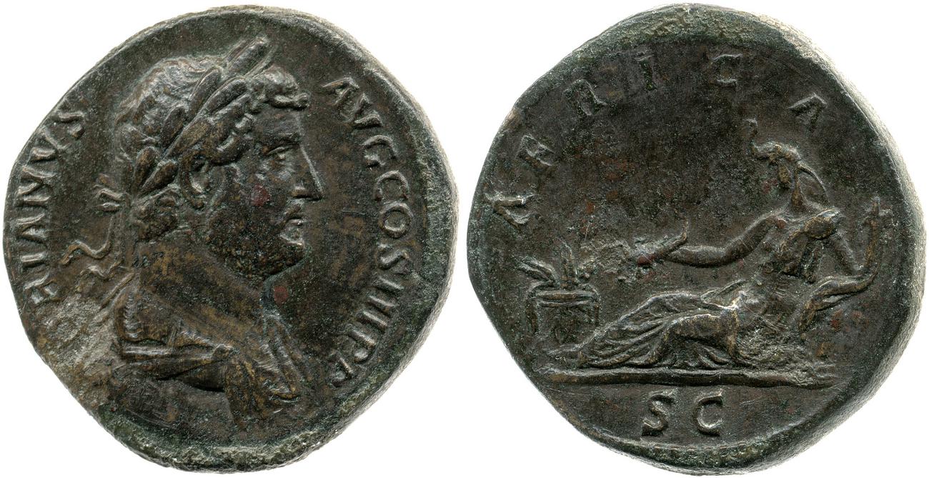 RIC II, Part 3 (second edition) Hadrian 1609, аверс, Британский музей