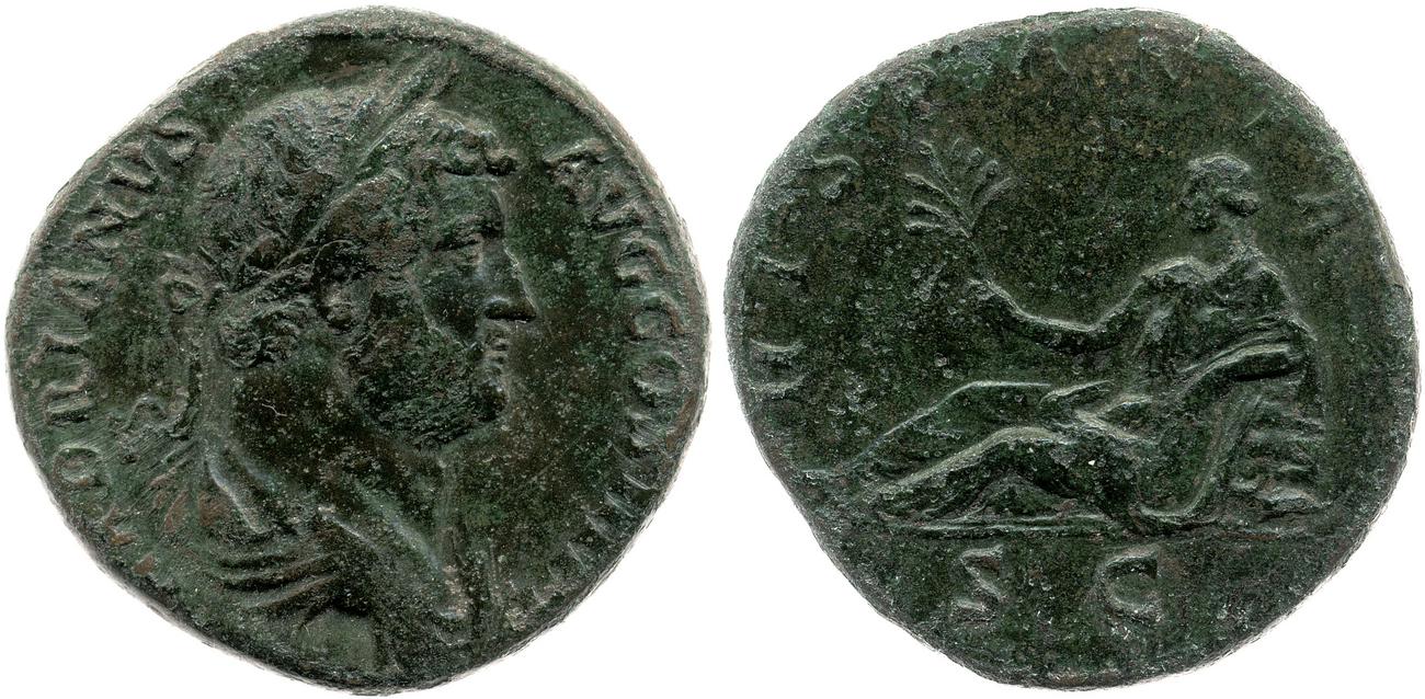 obverse RIC II, Part 3 (second edition) Hadrian 1664