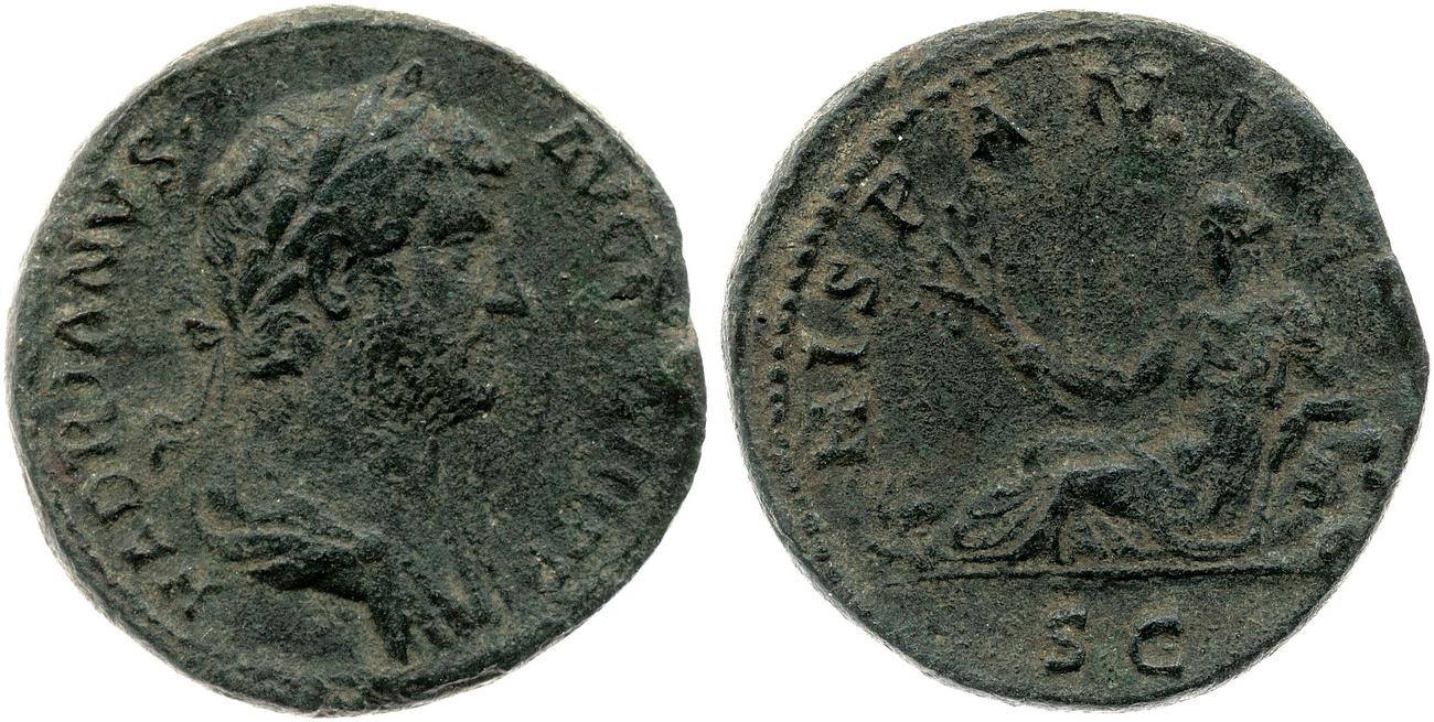 RIC II, Part 3 (second edition) Hadrian 1671, аверс, Британский музей