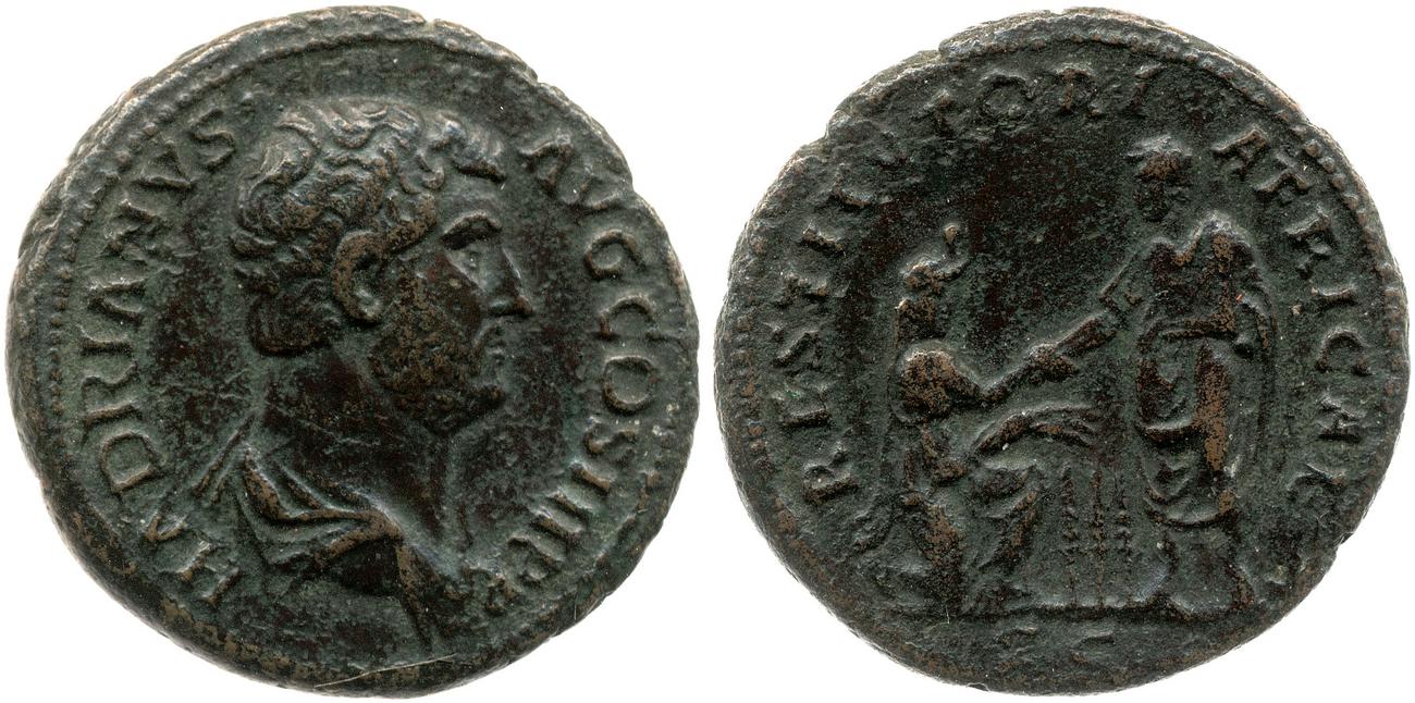 RIC II, Part 3 (second edition) Hadrian 1822, аверс, bm