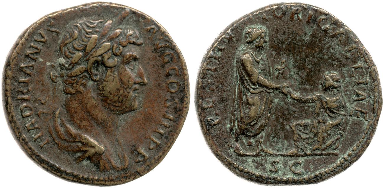 аверс RIC II, Part 3 (second edition) Hadrian 1854